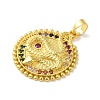 Rack Plating Brass Micro Pave Cubic Zirconia Pendants KK-U022-13C-G-2