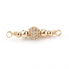 Brass Micro Pave Clear Cubic Zirconia Links Connectors PALLOY-JF00637-01-1