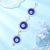 Handmade Lampwork Flat Round with Evil Eye Hanging Suncatchers HJEW-JM04405-2