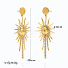 304 Stainless Steel Rhinestone Stud Dangle Earrings WG3BE84-02-1