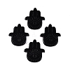 Natural Obsidian Hamsa Hand with Eye Figurines DJEW-N003-04A-1