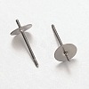 316 Surgical Stainless Steel Stud Earring Findings X-STAS-K098-03-6mm-P-2