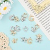16Pcs 8 Styles Rack Plating Brass Micro Pave Cubic Zirconia Charms ZIRC-YW0001-30-4
