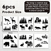 6Pcs Plant PVC Plastic Waterproof Self-adhesive Stickers Set DIY-WH0692-006-2