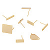 8Pcs 4 Styles Brass Stud Earring Findings EJEW-TA0001-65-2