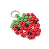 Glass Seed Beaded Strawberry Pendants PALLOY-CJ00125-3