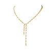Brass Oval Link Lariat Necklaces for Women NJEW-JN05637-2