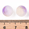Frosted Baking Paint Crackle Glass Beads with Glitter Powder X1-DGLA-T004-01E-3