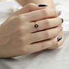 925 Sterling Silver & Clear Cubic Zirconia & Natural Agate Finger Rings FS-WG1BD13-03-4