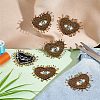 Heart with Evil Eye Cloth Patches PATC-WH0007-02-5