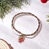 3Pcs Christmas Glass Seed Beads & Glass Beads Multi-layered Bracelets BJEW-MZ00240-4