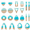  20Pcs 10 Styles Ocean Theme Transparent Resin & white Wood Big Pendants RESI-TA0001-88-10