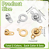 16 Sets 2 Colors 201 Stainless Steel Snap Clasps STAS-HY0001-90-2