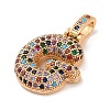 Brass Micro Pave Cubic Zirconia Pendants KK-C076-29G-G02-2