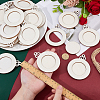Flat Round Christmas Unfinished Wooden Mini Hanging Photo Frame for Children HJEW-WH0036-122-3