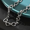 304 Stainless Steel Heart & Flat Round Link Bracelets for Men & Women BJEW-D042-24P-2