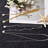 2Pcs 2 Colors Teardrop Alloy Clear Cubic Zirconia Tassel Sexy Body Chains AJEW-CY0001-26-7