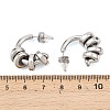 304 Stainless Steel C-Shaped Stud Earrings LS-EJEW-K268-78P-5