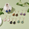 Natural Gemstone Teardrop Dangle Earrings with Natural Pearl EJEW-JE04850-2
