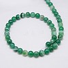 Round Dyed Natural Striped Agate/Banded Agate Beads Strands G-G582-8mm-02-2