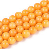 Dyed Natural Mashan Jade Round Beads Strands G-T139-6mm-67A-1