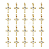 DICOSMETIC 20Pcs Brass Micro Pave Cubic Zirconia Tiny Cross Charms KK-DC0001-85-1