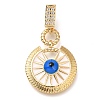 Brass Micro Pave Cubic Zirconia Pendants KK-S049-31G-1