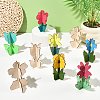 36Bags 9 Styles Unfinished Wooden Flower for Painting Arts WOOD-CJ0002-76-6