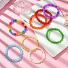 1200Pcs 24 Colors Baking Paint Imitation Jade Glass Round Bead Sets DGLA-YW0001-27-4