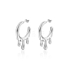 Fashionable French Stainless Steel Teardrop Pendant Earrings for Women's Daily Wear DL0192-2-1