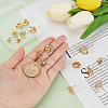   16Pcs 8 Style Brass Stud Earring Findings KK-PH0002-86-6