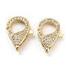 Brass Micro Pave Clear Cubic Zirconia Lobster Claw Clasps KK-Q789-03G-1