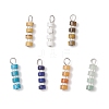 7Pcs 7 Styles Natural Mixed Gemstone Disc Heishi Beaded Pendants PALLOY-JF04151-02-1