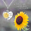 Alloy Heart with Sunflower Urn Ashes Pendant Necklace BOTT-PW0002-015P-3