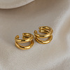 Double Layer 304 Stainless Steel Clip-on Earrings for Women EX6608-4