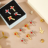 24Pcs 2 Colors Cross with Heart Alloy Enamel Lapel Pin Backs for Backpack Clothes JEWB-FG0001-59-4