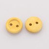 2-Hole Garment Accessories Tiny Flat Round Wooden Sewing Buttons X-BUTT-M001-03-2