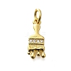 Brass Micro Pave Cubic Zirconia Charms KK-P295-04G-1