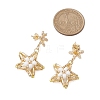 Glass Star Stud Earrings EJEW-MZ00256-04-3