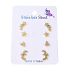 304 Stainless Steel Earring Sets EJEW-S248-05A-G-2