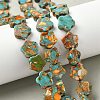 Dyed Synthetic Imperial Jasper Beads Strands G-D337-14mm-B03-1