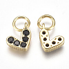 Brass Micro Pave Cubic Zirconia Charms LS-ZIRC-F111-08G-01-2