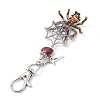 Halloween Spider Wire Wrapped Glass Seed & Stainless Steel Pendant Decoration HJEW-MZ00071-4