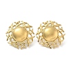 Ion Plating(IP) 304 Stainless Steel Flat Round Stud Earrings for Women EJEW-M089-05G-4