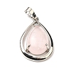 Natural Rose Quartz Pendants G-B033-04P-19-2