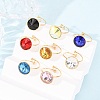304 Stainless Steel with Glass Cuff Rings for Women RJEW-K309-41C-1
