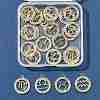 24Pcs 12 Styles Zinc Alloy Crystal Rhinestone Pendants FIND-FS0004-40-7