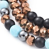 Electroplate Glass Beads Stretch Bracelets Sets BJEW-JB04652-03-2