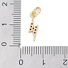 Rack Plating Brass Micro Pave Clear Cubic Zirconia Charms X-KK-Z060-14G-3