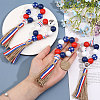 SUPERFINDINGS Independence Day Wood Bead Napkin Rings AJEW-FH0003-52-3